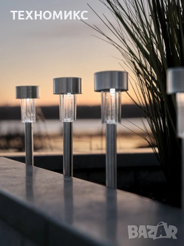 Комплект от 6 броя LED соларни лампи, снимка 6 - Лед осветление - 53809710