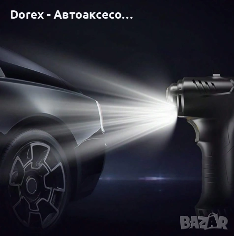 Преносим безжичен мини въздушен компресор помпа за гуми с LED дисплей и вградена батерия за автомоби, снимка 3 - Аксесоари и консумативи - 53616886