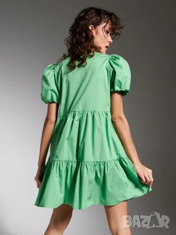 Sinsay ярко зелена къса разкроена рокля М, снимка 7 - Рокли - 51228967