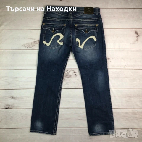 $138 Мъжки дънки Rivet De Cru Men's 32x33 Straight Leg Jeans Distressed, снимка 9 - Дънки - 50835060