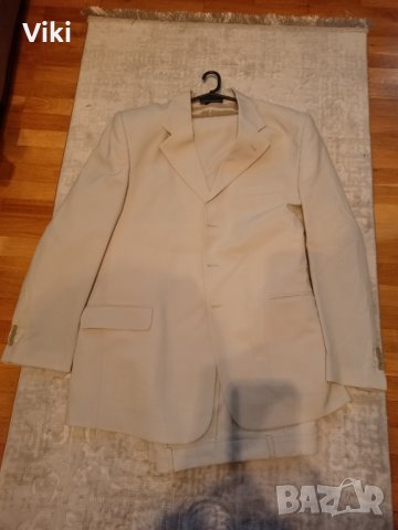 Мъжки костюм Бежово размер 50, снимка 13 - Костюми - 39889871