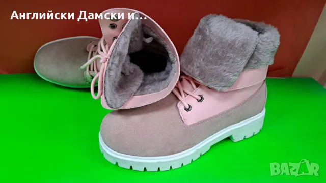 Английски дамски боти естествен велур,кожа,2 в 1, снимка 6 - Дамски боти - 48725810