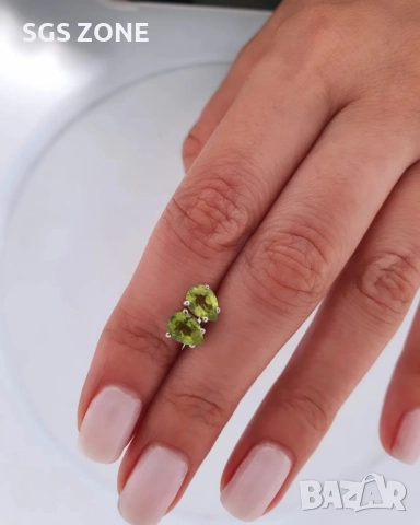 Сребърни обеци с топаз, гранат, аметист, перидот, цитрин и други естествени камъни, снимка 4 - Обеци - 52277792