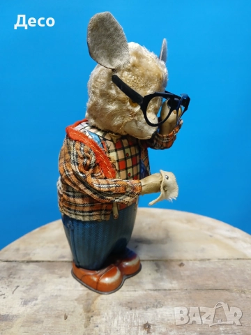 Стара Японска ламаринена играчка мишка с ключе., снимка 2 - Колекции - 52256788