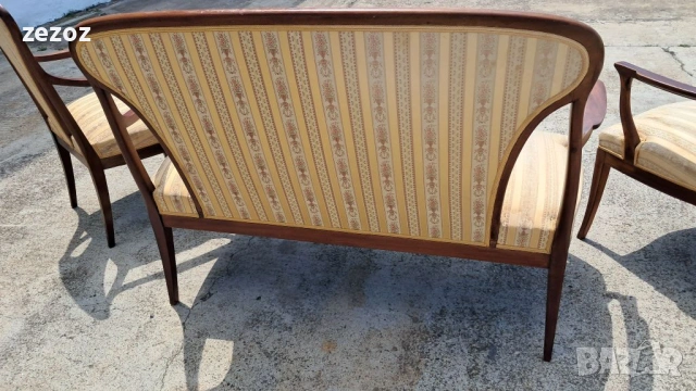 Ретро канапе и две кресла махагон, снимка 7 - Дивани и мека мебел - 53792083