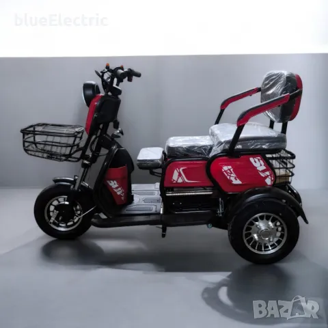 Електрическа триместна триколка blueElectric C1 1800W | 48V | 24Ah | RACING RED, снимка 6 - Мотоциклети и мототехника - 49745536