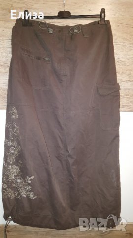 Спортна дълга разкроена пола до земята.с бродерия и апликация, снимка 1