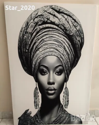 Светеща картина с LED осветление - жената 08