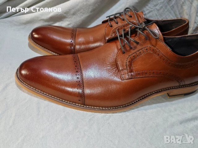 Мъжки официални обувки от естествена кожа Stacy Adams №48, снимка 3 - Официални обувки - 52522769