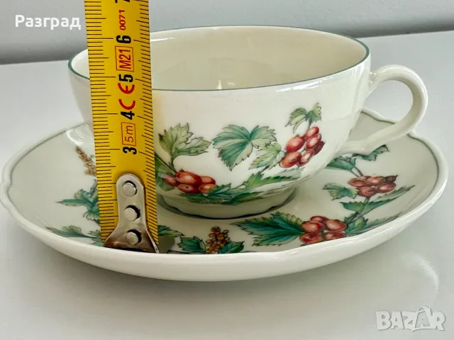 Порцеланов сет чаша с чинийка за чай Seltmann Weiden Bavaria W.Germany, Waldbeere, снимка 11 - Чаши - 48544851