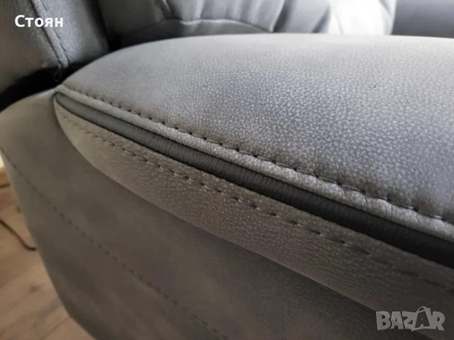 Сив фотьойл от плат с електрически релаксиращ механизъм, снимка 12 - Дивани и мека мебел - 51954186