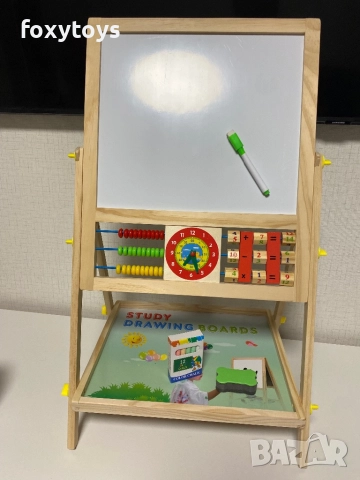 Двустранна дървена магнитна дъска с българската азбука, цифри - 66 см., снимка 11 - Образователни игри - 52432334