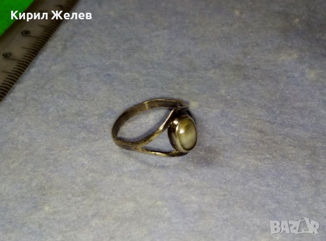 СТАР СКЪПОЦЕНЕН СРЕБЪРЕН АРТ ДЕКО ПРЪСТЕН МАЙСТОРСКА РЪЧНА ИЗРАБОТКА с ЕСТЕСТВЕНА БЯЛА ПЕРЛА 40261, снимка 14 - Антикварни и старинни предмети - 42380519