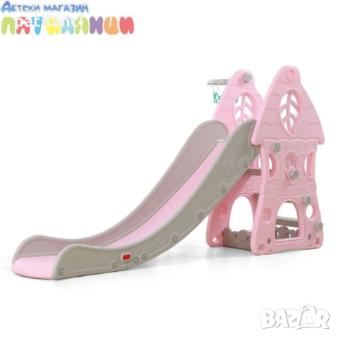 Детска пързалка с баскетболен кош Garden Zimbo розов 18010