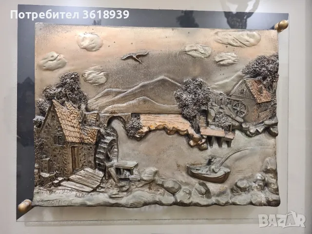 италианска авторска пластика със сребро, снимка 4 - Картини - 50291603