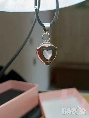 ръчно изработени сребърни обеци с медальон и розов кварц, снимка 5 - Обеци - 50641500