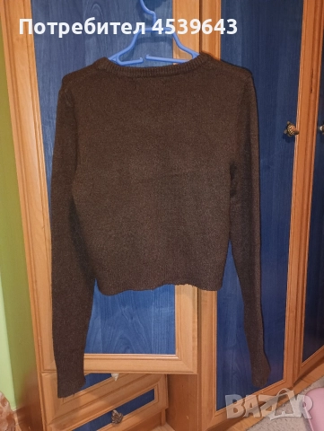 Дамски пуловер в кафяво с мече размер S, снимка 3 - Блузи с дълъг ръкав и пуловери - 52860293