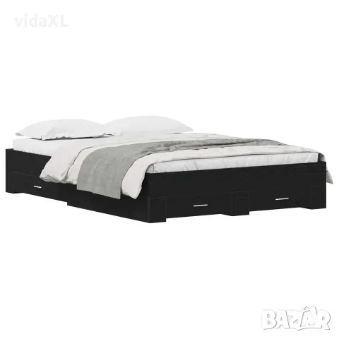 vidaXL Рамка за легло Черния дъб 140 x 190 cm Инженерна дървесина