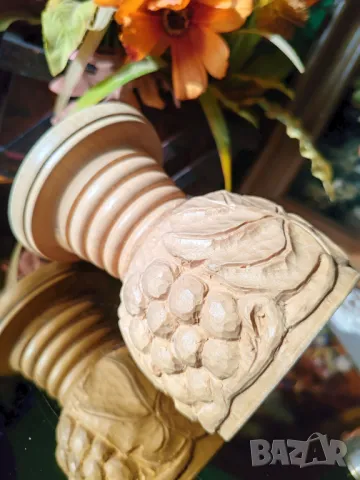 Ръчно резбован свещник/декорация от дърво ., снимка 8 - Декорация за дома - 48895774