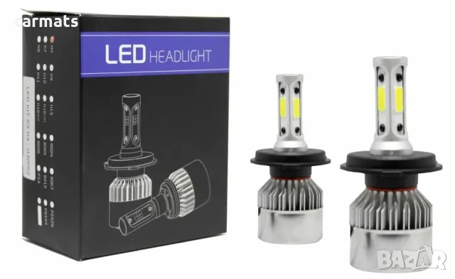 Лед крушки - Bi-Led система Н4 за фарове S2 - 7600 Лумена, 36W - COB 6000K