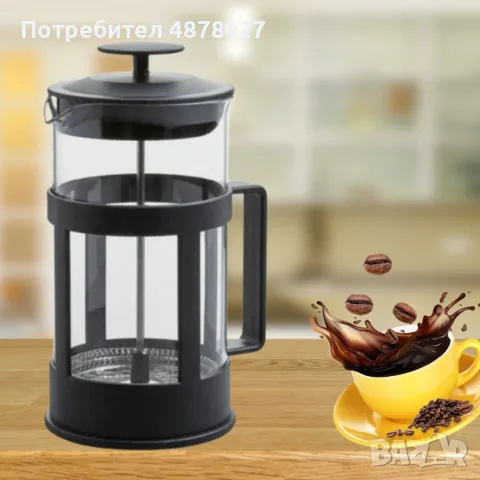 Френска преса за чай и кафе, 350мл/600мл., Стъкло с пластмасова основа, снимка 3 - Аксесоари за кухня - 55805005