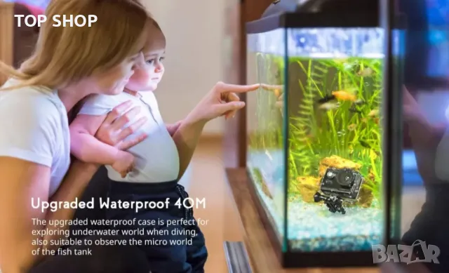 COOAU 4K20MP WiFi екшън камера външен микрофон дистанционно подводна, снимка 2 - HD камери - 48933248