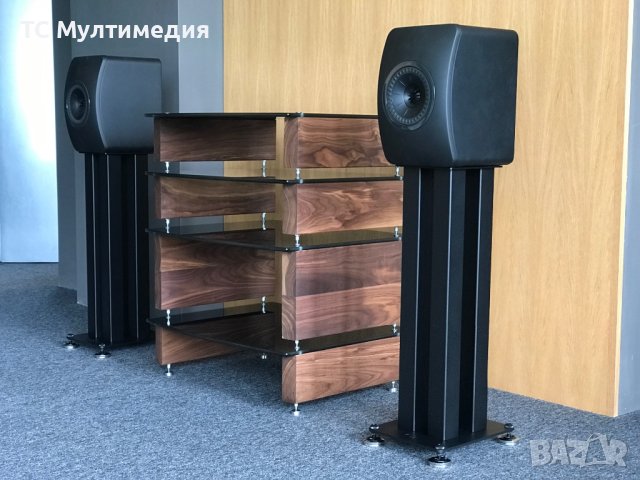 Hi Fi маса за компоненти Custom Design Milan XL walnut и стойки за тонколони, снимка 2 - Други - 41206260