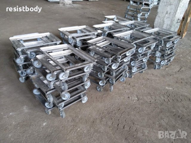 Транспортни колички от нерждаема стомана за Евро каси 60/40, снимка 3 - Друго търговско оборудване - 40741929