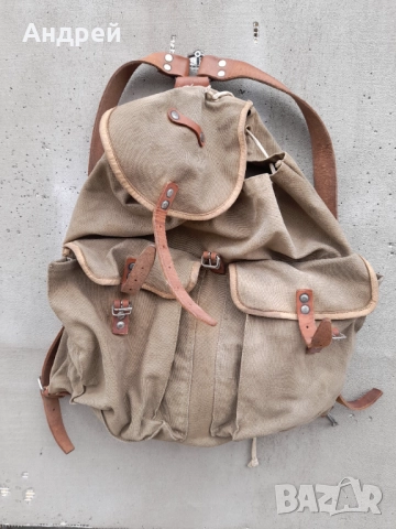 Стара брезентова раница #19, снимка 2 - Други ценни предмети - 52949044