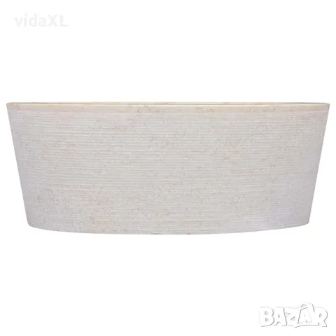 vidaXL Кремава мивка, Ø40x15 см, мрамор, снимка 5 - Мивки - 56146148