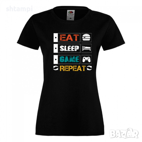 Дамска тениска Game 2,Eat,Sleep,GameRepeat,Ядене,Спане,Геймс, снимка 7 - Тениски - 36420259