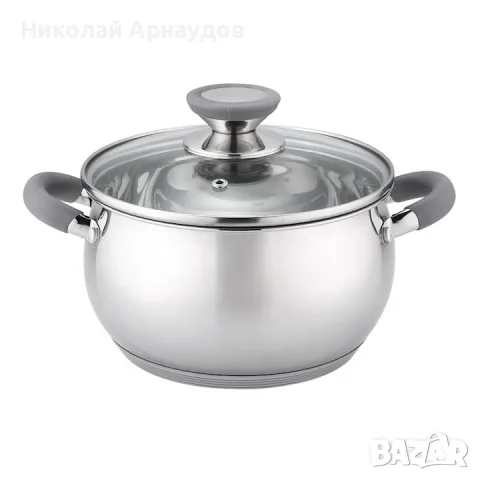 Тенджера Oliver Voltz OV51210N26, 26см, 7.7 л, Индукция, Силиконови дръжки, Инокс/сив