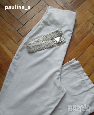Дамски копринен панталон с висока талия / еластична материя, голям размер , снимка 2 - Панталони - 36302203