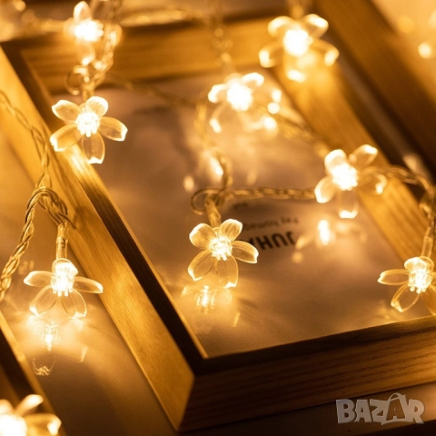 Многоцветни коледни LED лампички с цветя с щепсел , снимка 9 - Други - 52062488