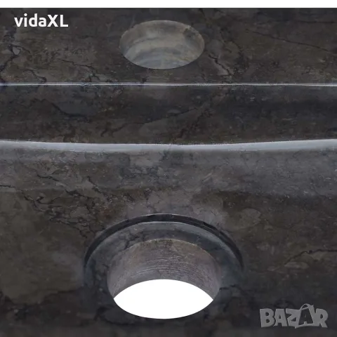 vidaXL Стенна мивка черна 38x24x6,5 см мрамор, снимка 9 - Мивки - 56146145