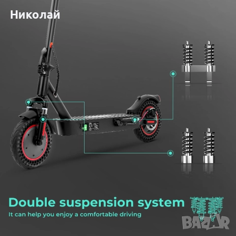 Електрическа тротинетка iScooter i9Max 500w 35km/h и 30-40 km пробег, снимка 11 - Велосипеди - 51849399