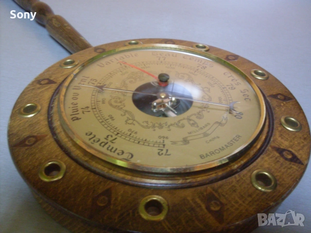 Стар работещ барометър, снимка 8 - Антикварни и старинни предмети - 53597897
