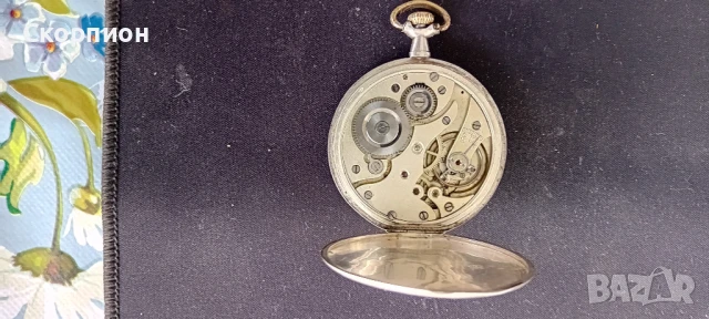 Швейцарски джобен СРЕБЪРЕН часовник - Класика в жанра - Рядък, снимка 4 - Джобни - 49032376
