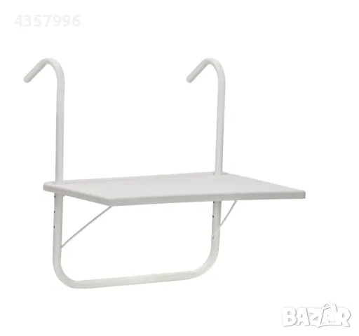 Маса за балкон за окачване, Бял, снимка 3 - Градински мебели, декорация  - 48997607