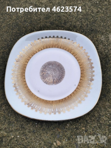 Баварска позлатена порцеланова чиния - плато