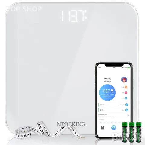 Смарт везна, кантар анализатор MPBEKING Bluetooth CW290BLE, снимка 2 - Електронни везни - 48778208
