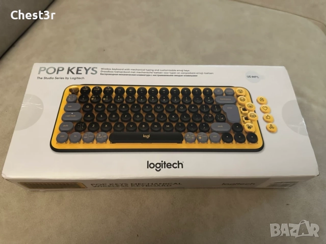 Logitech POP Keys Blast Yellow - безжична механична клавиатура, нова, снимка 4 - Клавиатури и мишки - 56052856