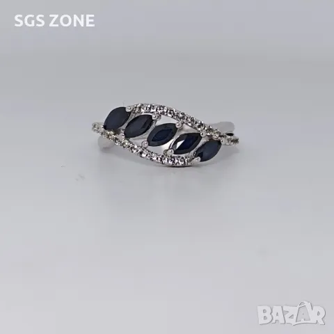 Пръстен със Сапфир, Рубин, Изумруд и Топаз, снимка 8 - Пръстени - 50254347