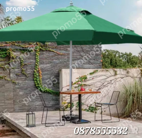 Голям градински чадър 230см. х230см., с клапа за стабилност при вятър, снимка 3 - Градински мебели, декорация  - 50453025