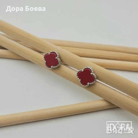 Сребърни обеци: "Детелини", снимка 1