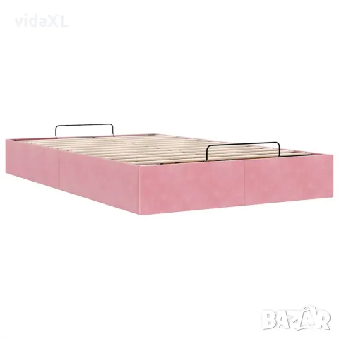 vidaXL Османска рамка за легло без матрак, розова, 120x200 см, кадифе, снимка 6 - Спални и легла - 56146969