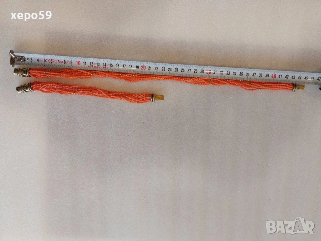 Прекрасно коралово колие и гривна със закопчаване от сребро и 84 златни топчета, снимка 7 - Колиета, медальони, синджири - 53840386