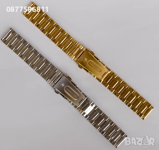 НОВА БИКОЛОРНА ЗЛАТИСТА И СРЕБРИСТА  ВЕРИЖКА ЗА ЧАСОВНИК. ЖЪЛТА и БЯЛА СТОМАНЕНА ВЕРИЖКА.VERIJKA, снимка 2 - Каишки за часовници - 51614582