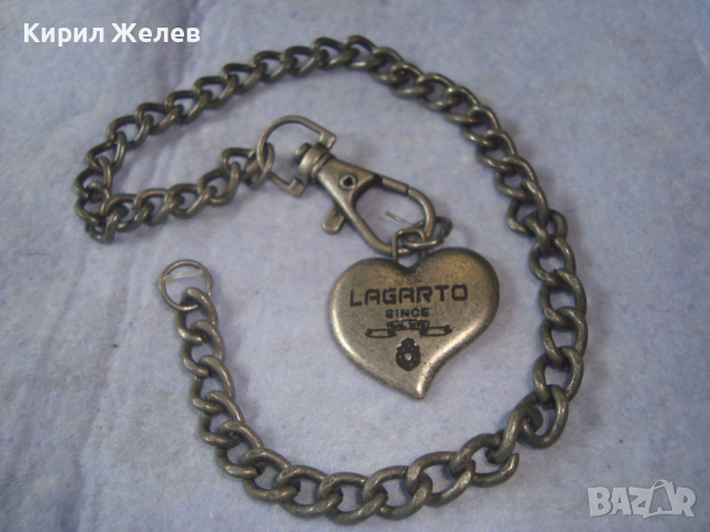 ПОСРЕБРЕН СТОМАНЕН АРТ КЮСТЕК СИНДЖИРЧЕ МАРКОВА ВЕРИЖКА с ВИСУЛКА СЪРЧИЦЕ КЛЮЧОДЪРЖАТЕЛ 26162, снимка 7 - Други - 36225014