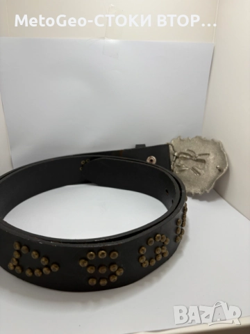 Мъжки кожен колан Dsquared2 с масивна катарама и капси, снимка 3 - Колани - 55850690
